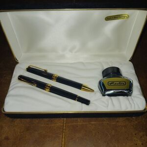 Herlitz Bugatti Gold 14K Nib Fountain Pen 24k Cap Roller Ball Point Not Working
